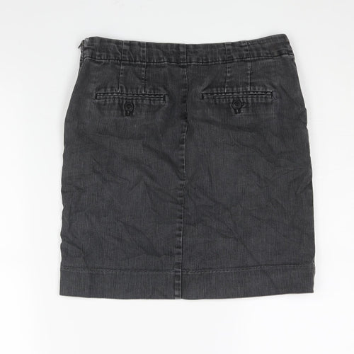 Gap Womens Grey Cotton Straight & Pencil Skirt Size S Zip