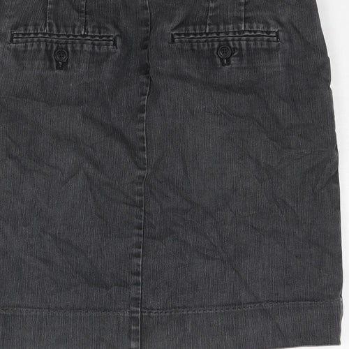 Gap Womens Grey Cotton Straight & Pencil Skirt Size S Zip