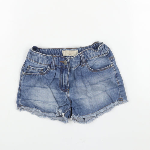 NEXT Girls Blue Cotton Cut-Off Shorts Size 8 Years Regular Zip