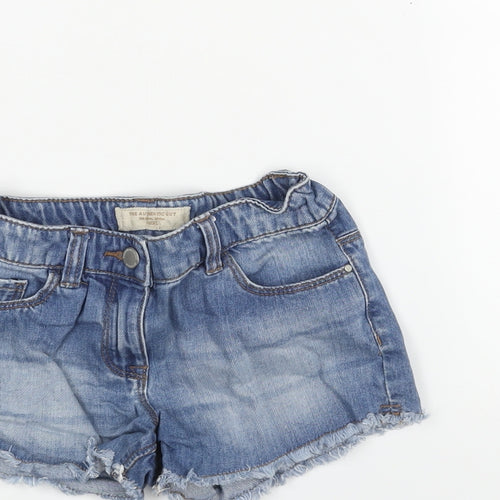 NEXT Girls Blue Cotton Cut-Off Shorts Size 8 Years Regular Zip