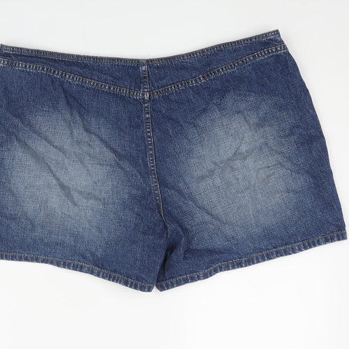 NEXT Womens Blue Cotton Basic Shorts Size 20 L4 in Regular Zip