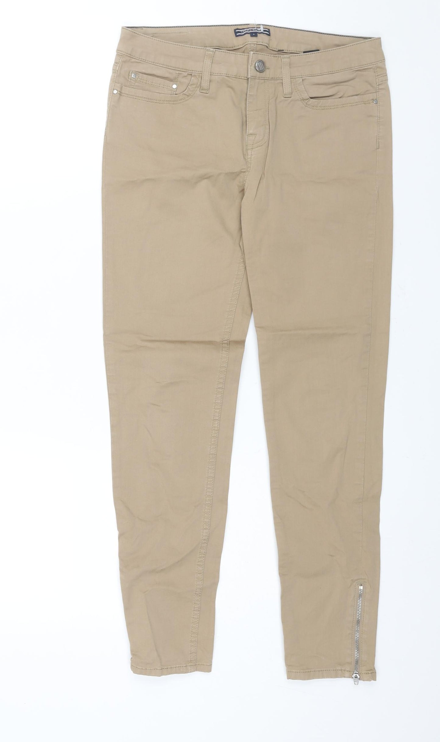 Tommy Hilfiger Womens Beige Cotton Skinny Jeans Size 8 L28 in Regular Zip