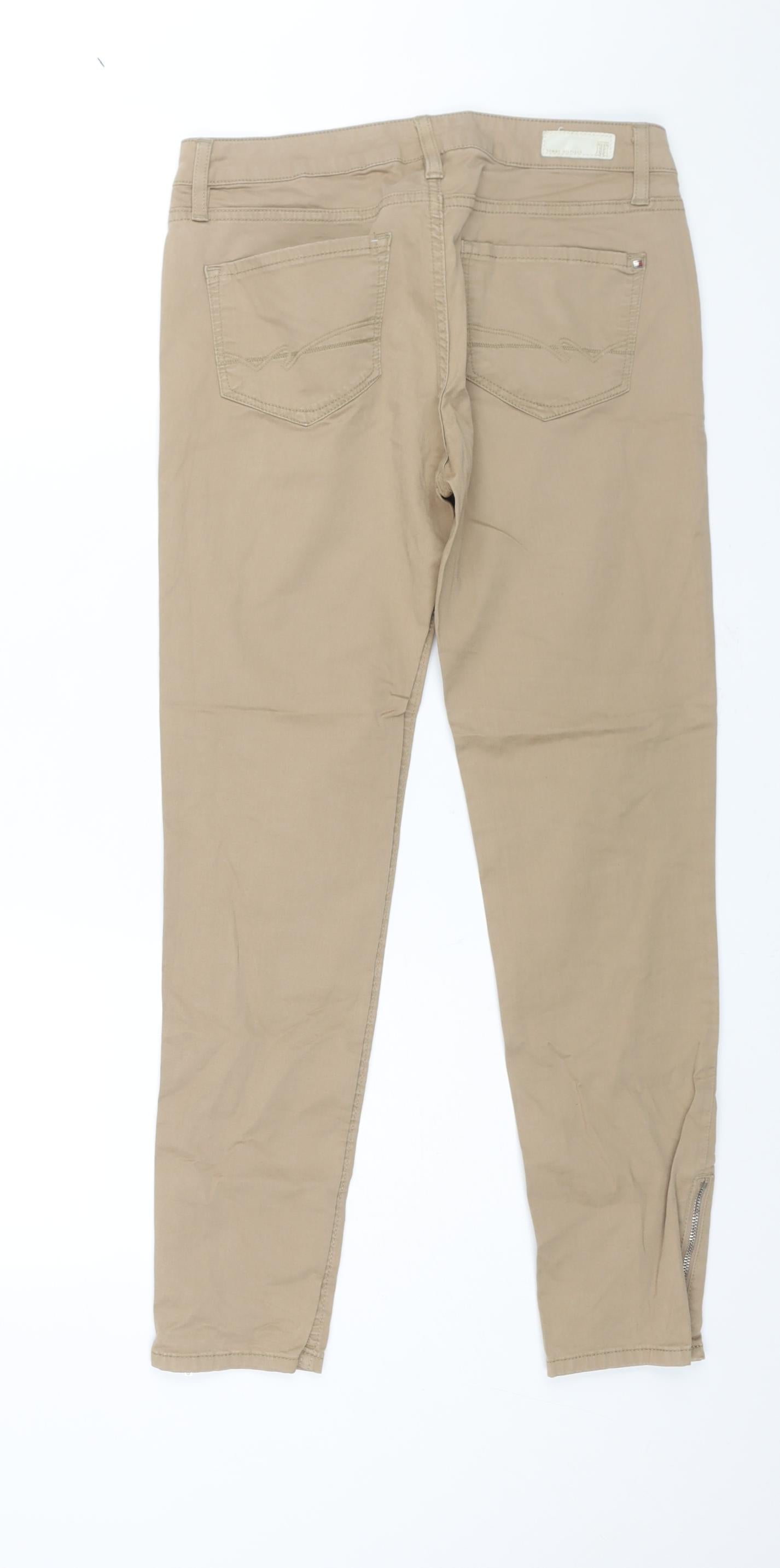 Tommy Hilfiger Womens Beige Cotton Skinny Jeans Size 8 L28 in Regular Zip