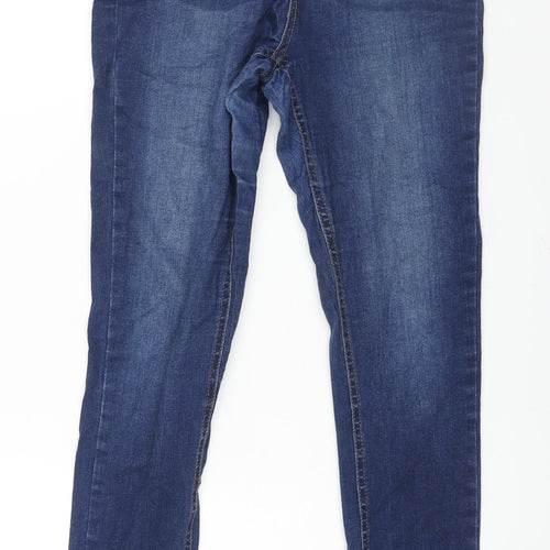 Very Womens Blue Cotton Skinny Jeans Size 10 L28 in Regular Zip