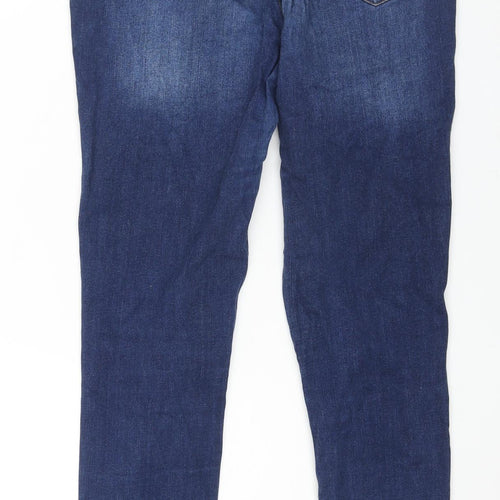 Very Womens Blue Cotton Skinny Jeans Size 10 L28 in Regular Zip