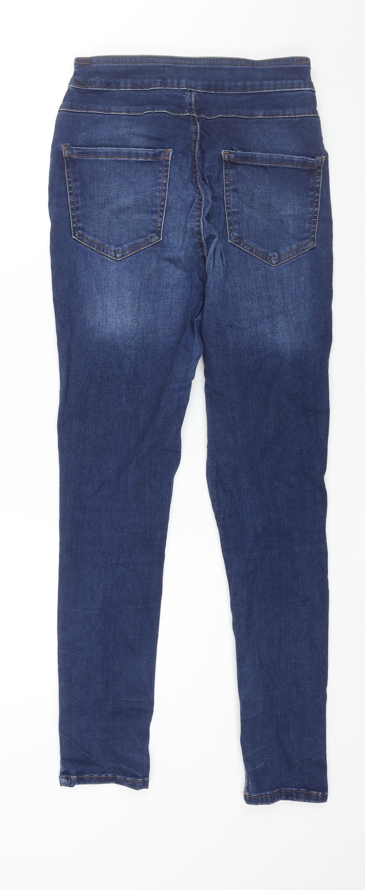 Very Womens Blue Cotton Skinny Jeans Size 10 L28 in Regular Zip