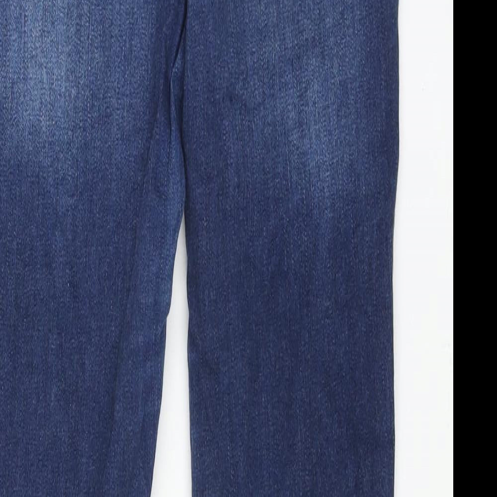 Very Womens Blue Cotton Skinny Jeans Size 10 L28 in Regular Zip