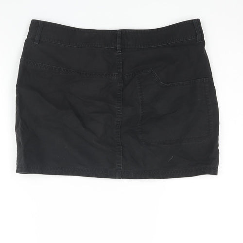 Gap Womens Black Cotton Mini Skirt Size 12 Zip