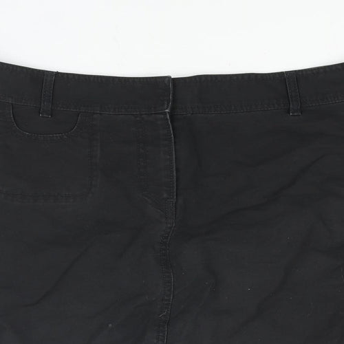 Gap Womens Black Cotton Mini Skirt Size 12 Zip