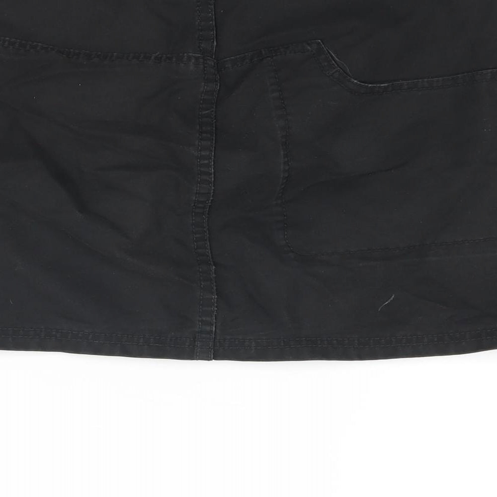Gap Womens Black Cotton Mini Skirt Size 12 Zip