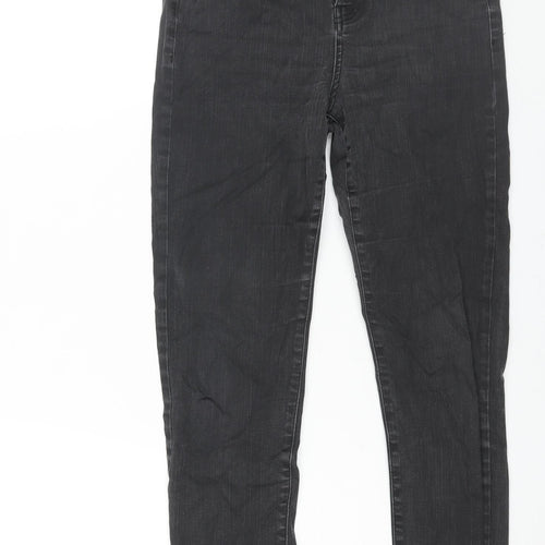 Topshop Womens Black Cotton Skinny Jeans Size 30 L34 in Regular Zip