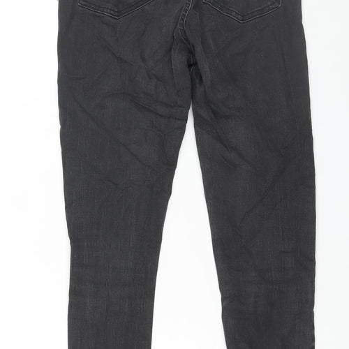 Topshop Womens Black Cotton Skinny Jeans Size 30 L34 in Regular Zip