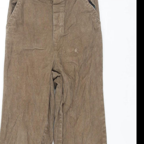 JoJo Maman Bébé Boys Brown Cotton Chino Trousers Size 4-5 Years Regular Button