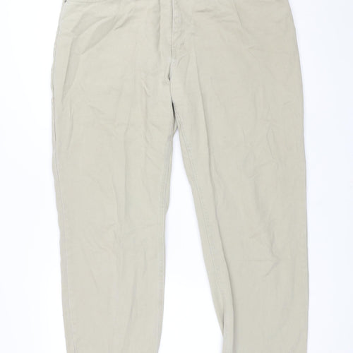 Faded Glory Mens Beige Cotton Straight Jeans Size 38 in L30 in Regular Zip