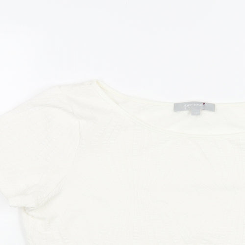 Per Una Womens White Polyester Basic Blouse Size 12 Round Neck
