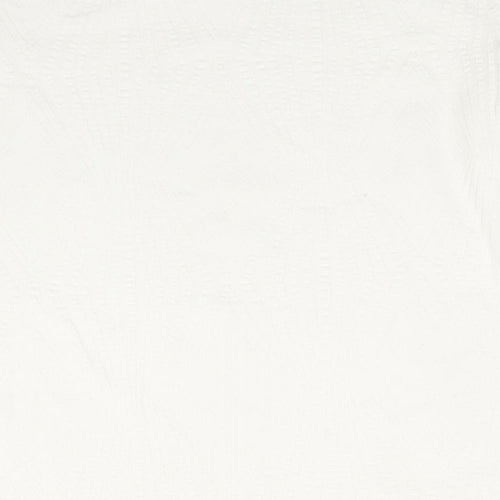 Per Una Womens White Polyester Basic Blouse Size 12 Round Neck