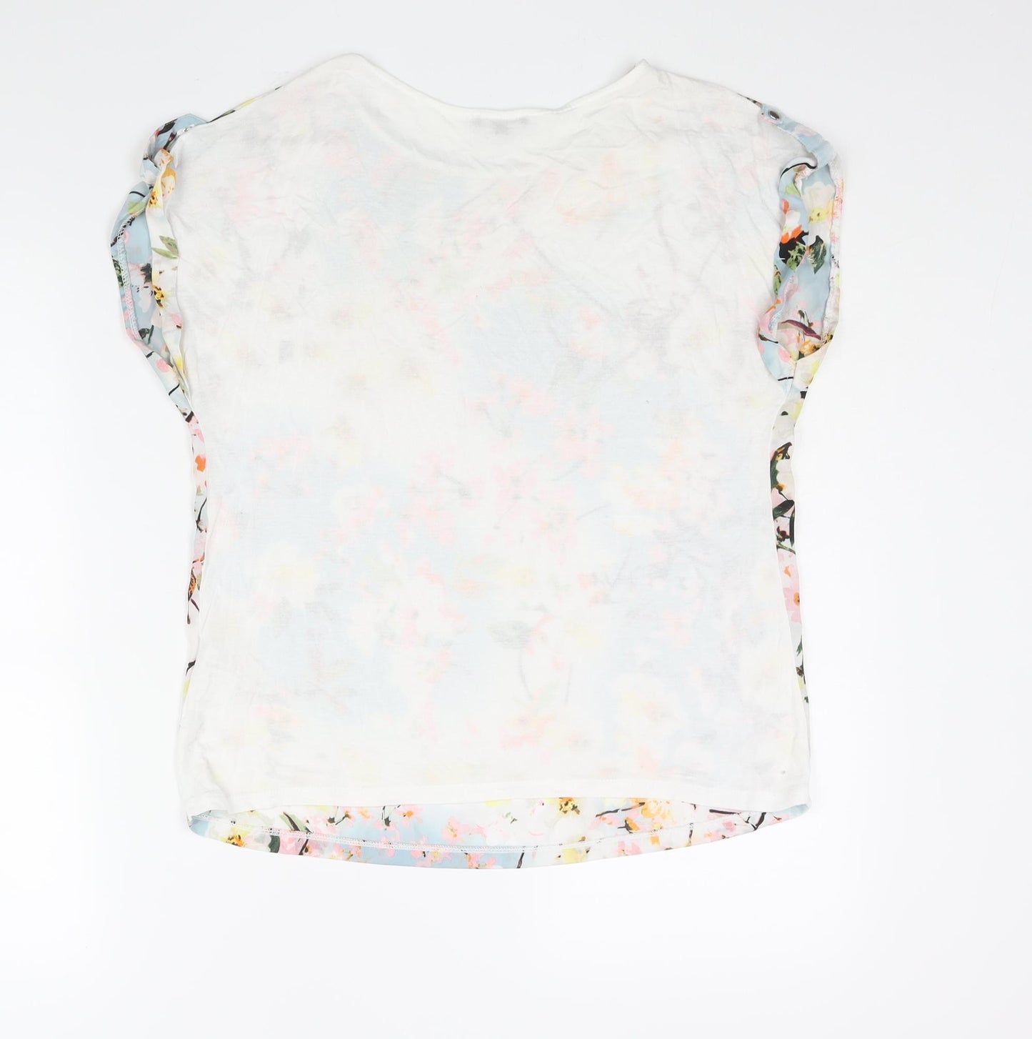 Warehouse Womens Multicoloured Polyester Basic Blouse Size 12 Round Neck - Floral Print