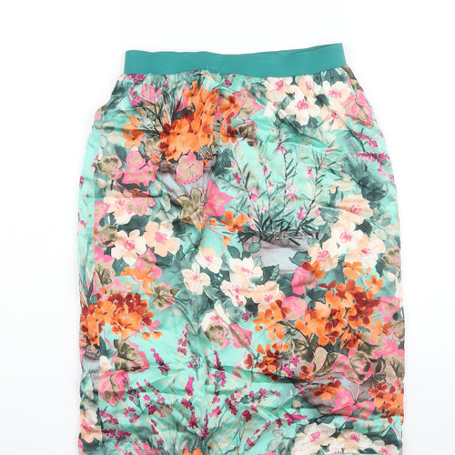 Ene Womens Multicoloured Floral Polyester Straight & Pencil Skirt Size XS