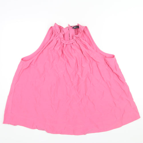Marks and Spencer Womens Pink Viscose Camisole Blouse Size 16 Round Neck