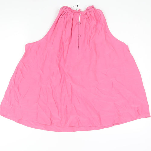 Marks and Spencer Womens Pink Viscose Camisole Blouse Size 16 Round Neck