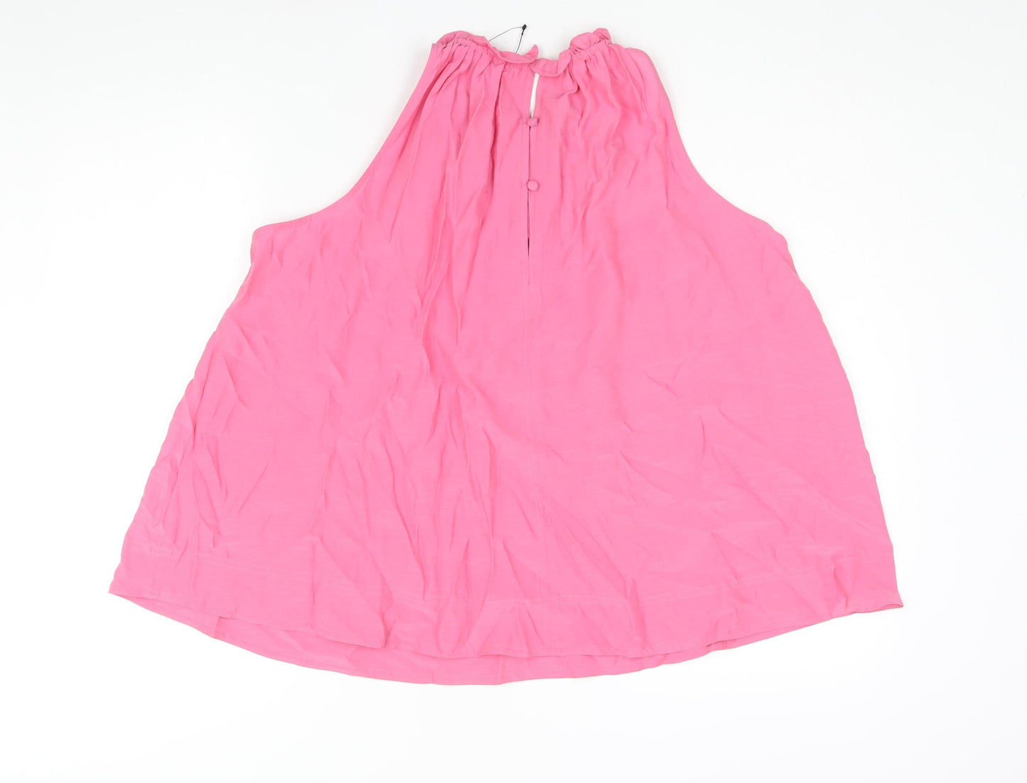 Marks and Spencer Womens Pink Viscose Camisole Blouse Size 16 Round Neck