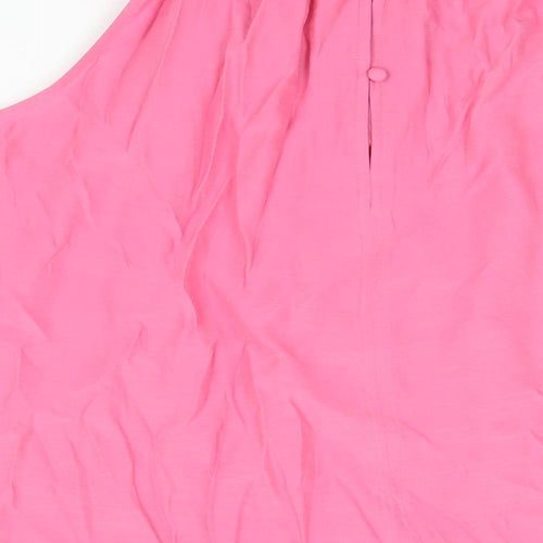 Marks and Spencer Womens Pink Viscose Camisole Blouse Size 16 Round Neck