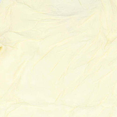 Marks and Spencer Womens Yellow Viscose Basic Blouse Size 12 V-Neck - Frill