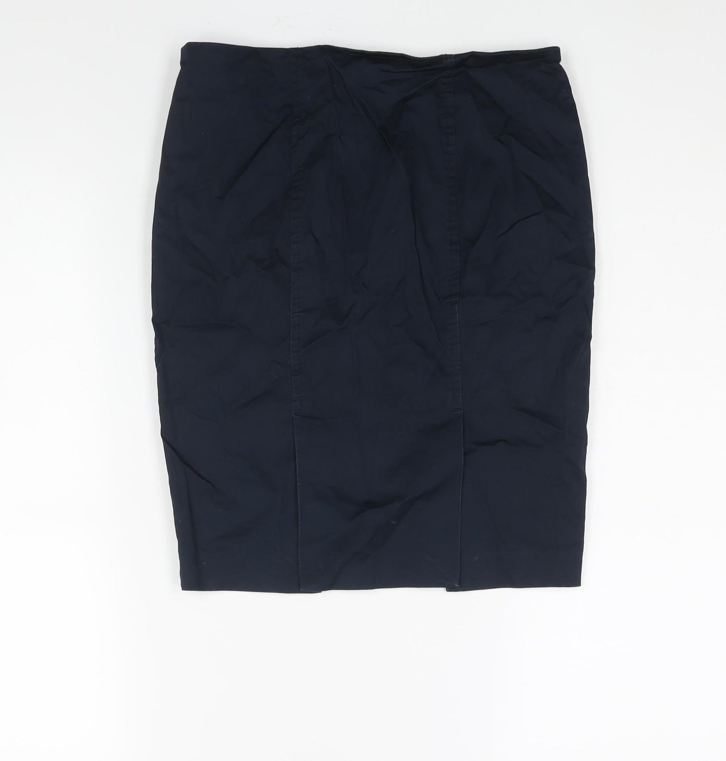 Sisley Womens Blue Cotton Straight & Pencil Skirt Size 10 Zip - Vented