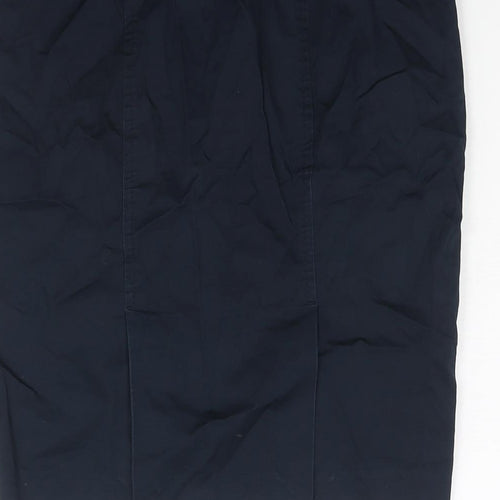 Sisley Womens Blue Cotton Straight & Pencil Skirt Size 10 Zip - Vented