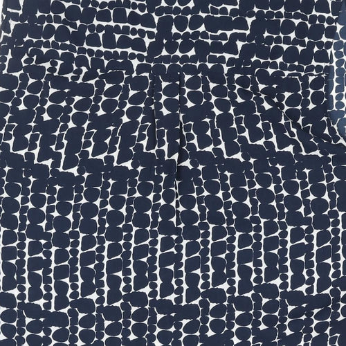 Principles Womens Blue Geometric Polyester Camisole Blouse Size 20 Round Neck