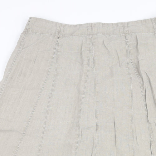 EAST Womens Beige Linen A-Line Skirt Size 8 Zip