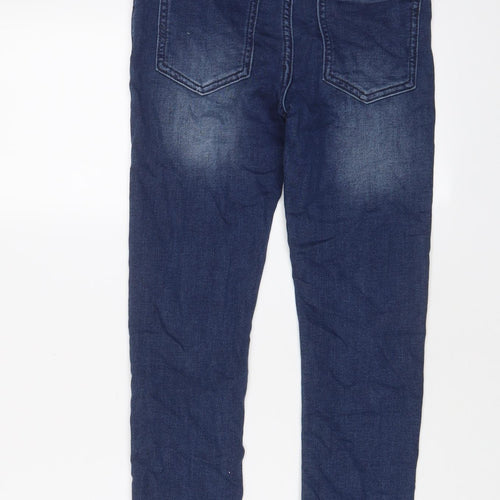 Matalan Boys Blue Cotton Tapered Jeans Size 9 Months L22 in Regular Drawstring