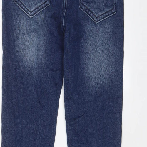 Matalan Boys Blue Cotton Tapered Jeans Size 9 Months L22 in Regular Drawstring