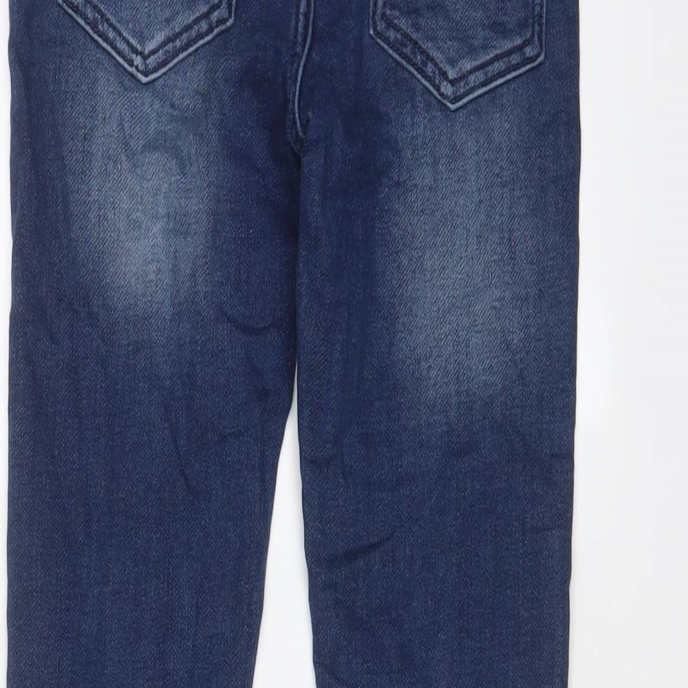 Matalan Boys Blue Cotton Tapered Jeans Size 9 Months L22 in Regular Drawstring