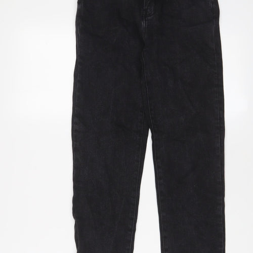 Denim & Co. Womens Black Cotton Straight Jeans Size 6 L26 in Regular Zip