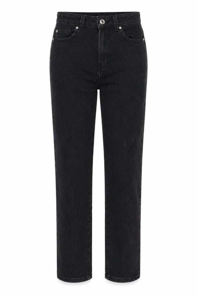 Denim & Co. Womens Black Cotton Straight Jeans Size 6 L26 in Regular Zip