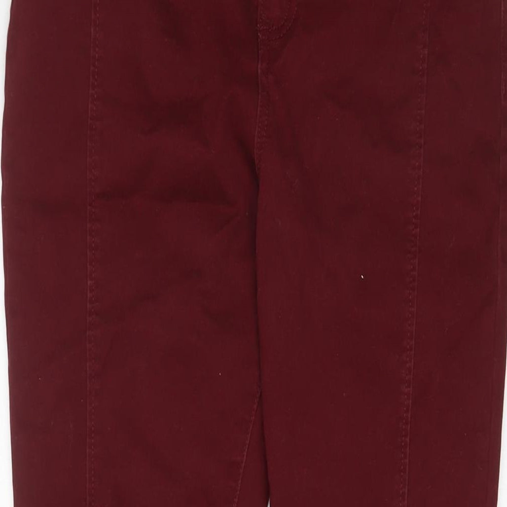 F&F Womens Red Cotton Skinny Jeans Size 10 L27 in Regular Zip - Ankle Zips