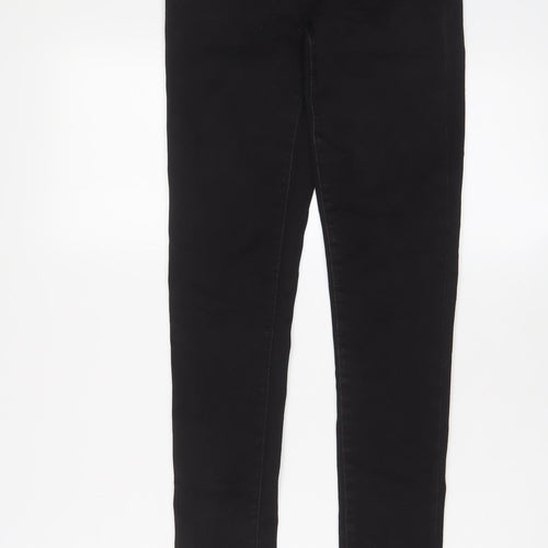 Warehouse Womens Black Cotton Skinny Jeans Size 8 L28 in Regular Zip