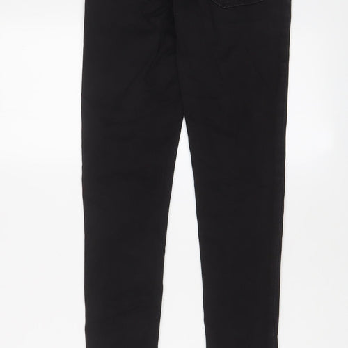 Warehouse Womens Black Cotton Skinny Jeans Size 8 L28 in Regular Zip