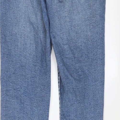 H&M Womens Blue Cotton Skinny Jeans Size 12 L29 in Regular Zip