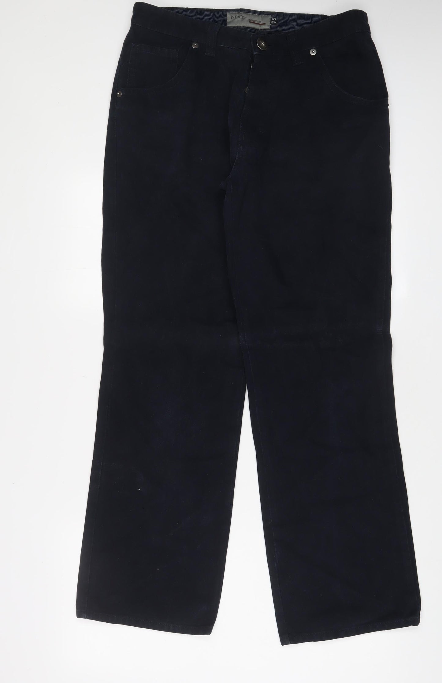 NEXT Mens Blue Cotton Bootcut Jeans Size 34 in L31 in Regular Button