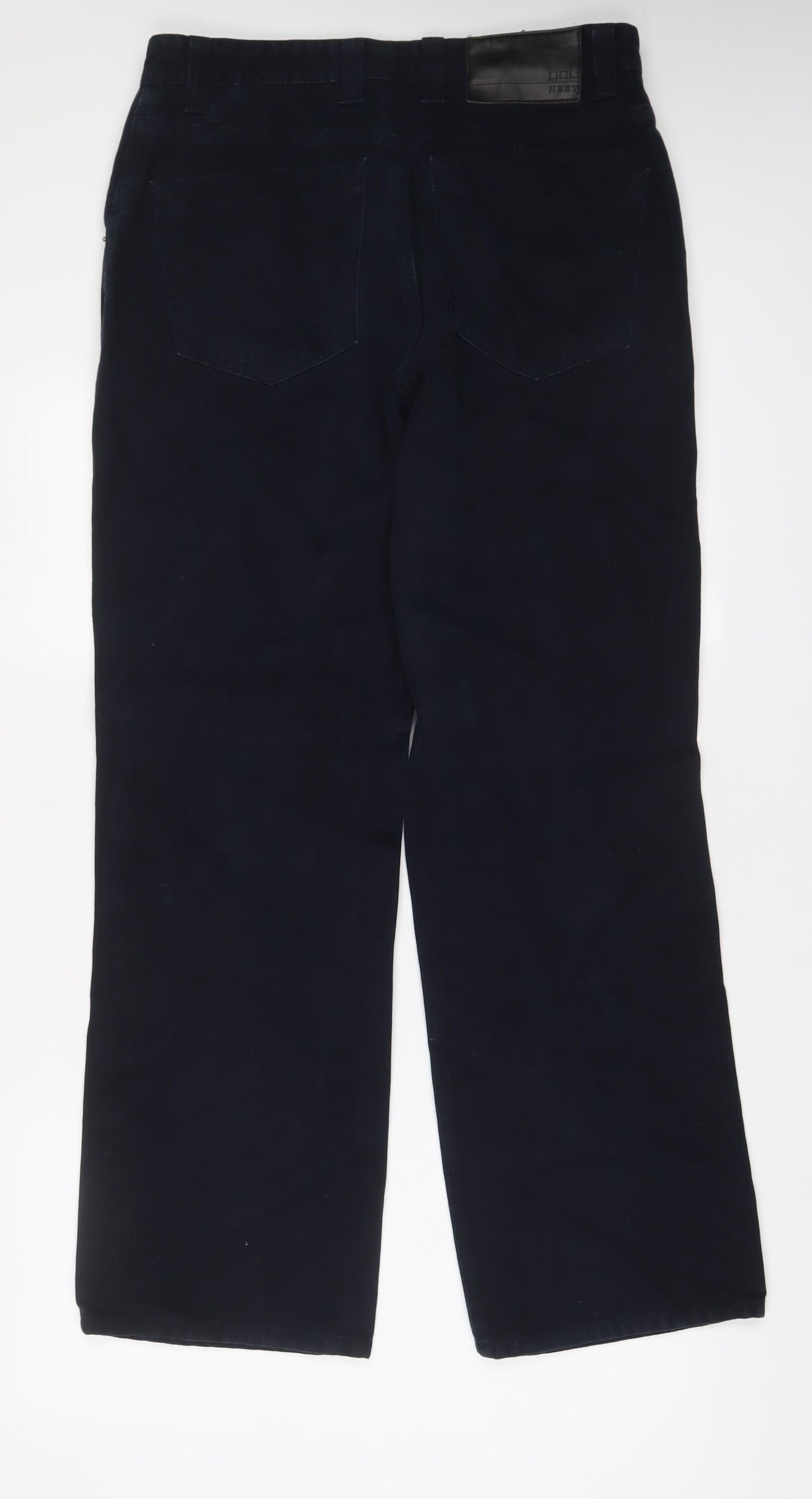NEXT Mens Blue Cotton Bootcut Jeans Size 34 in L31 in Regular Button