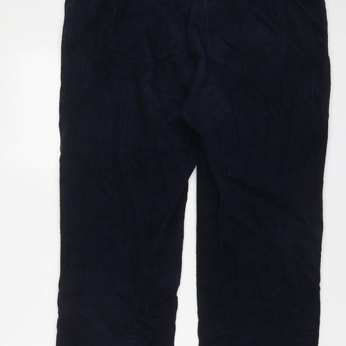 DASH Womens Blue Cotton Trousers Size 20 L25 in Regular Zip