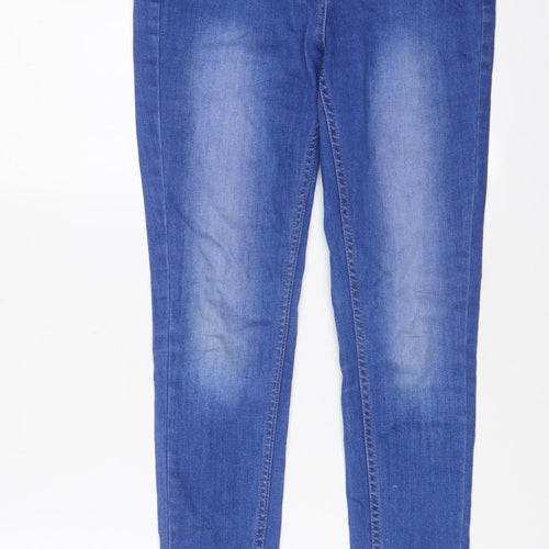 Marks and Spencer Womens Blue Cotton Jegging Jeans Size 10 L28 in Regular Zip