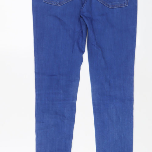 Marks and Spencer Womens Blue Cotton Jegging Jeans Size 10 L28 in Regular Zip