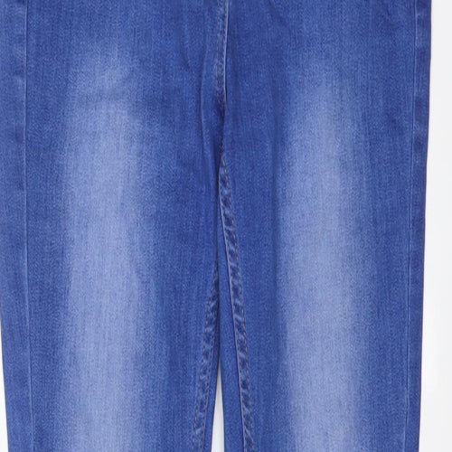 Marks and Spencer Womens Blue Cotton Jegging Jeans Size 10 L28 in Regular Zip