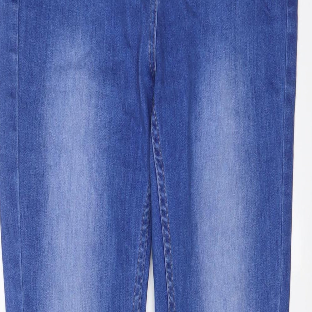 Marks and Spencer Womens Blue Cotton Jegging Jeans Size 10 L28 in Regular Zip