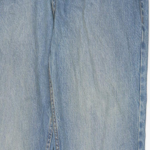 F&F Mens Blue Cotton Bootcut Jeans Size 34 in L32 in Regular Zip
