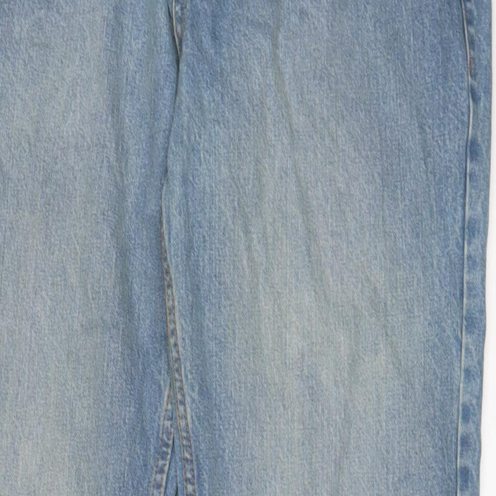 F&F Mens Blue Cotton Bootcut Jeans Size 34 in L32 in Regular Zip