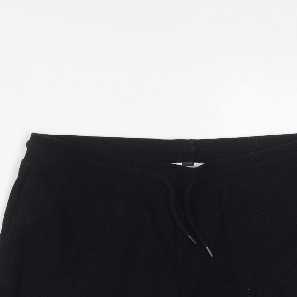 Topman Mens Black Cotton Sweat Shorts Size S L6 in Regular Drawstring